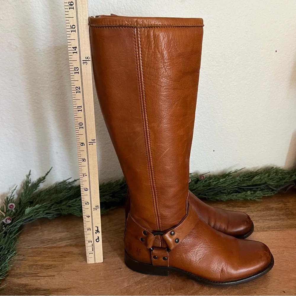 Frye Phillip Harness Boot- Cognac- Size 6.5 B